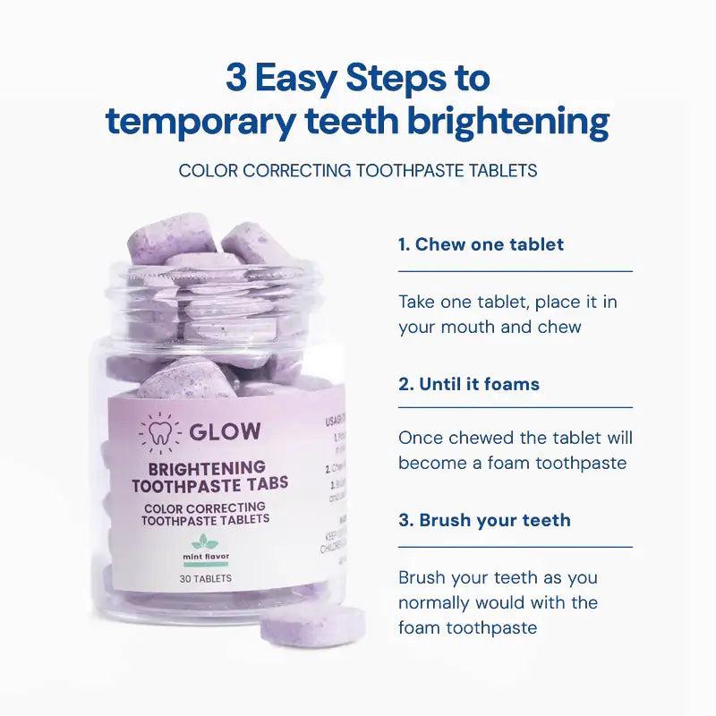 GLOW™ Purple Whitening Toothpaste Tablets